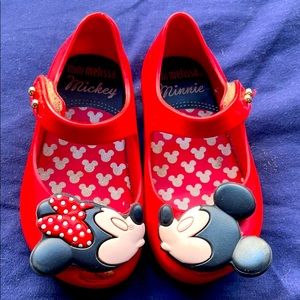 Mini Melissa Mickey and Minnie shoes size6